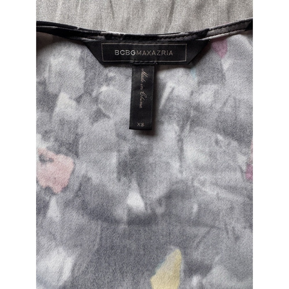 BCBGMAXAZRIA‎ Wrap Dress XS Abstract Print Faux Wrap Artsy Colorful - Picture 4 of 8